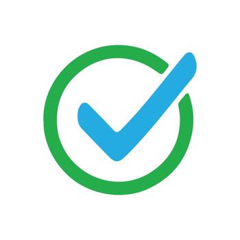 Success confirmation icon with colorful check mark vector