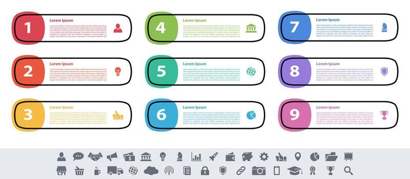 Infographic template with icons and numbers vector
