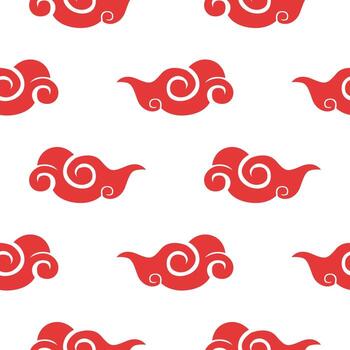 seamless pattern of clouds with Chinese New Year theme vector