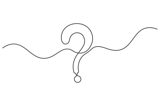 Clean simple question mark line art modern abstract symbol vector