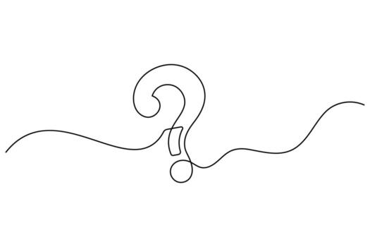 Minimalist abstract question mark line art continuous line drawing vector