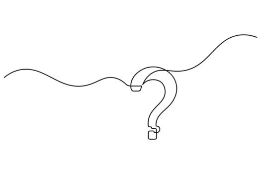 Abstract curve line art question mark minimal continuous drawing vector