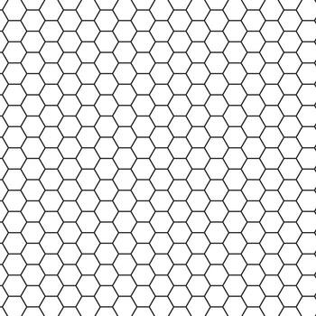 Hexagonal cell grid seamless pattern. Mosquito net, bee comb grid texture. Fish net, honeycomb hexagon mesh background. Window mosquito lace. Speaker grille pattern. Template for wallpaper, apparel. vector