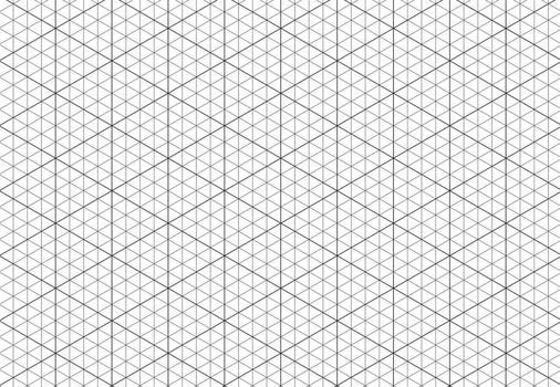 Isometric grid pattern. Line guides. Isometric 3d perspective graph background. Notebook sheet blank. Typography pattern for making notebooks production for school. Hexagon and triangles line texture. vector