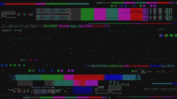 Colorful VHS Glitch Effect. Abstract Technology Background in Retro Style vector
