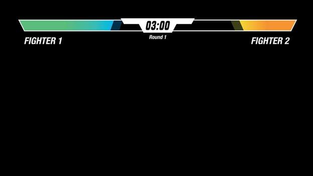 Battle combat interface with life bars isolated on black background. Versus battle retro background. vector