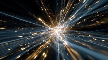 resumen ligero velocidad túnel con brillante partículas y dinámica líneas video