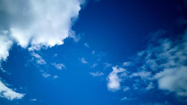 serene sky backdrop, gentle sky with clouds and gradient, calm blue sky featuring wispy clouds photo