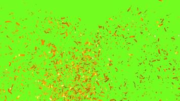 3d tolkning av explosion konfetti animering med grön bakgrund video