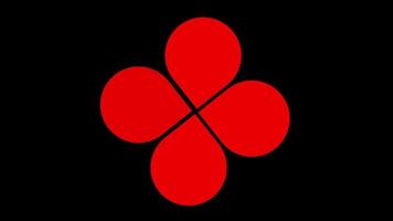 röd abstrakt klöver kronblad form roterande slinga rörelse bakgrund video