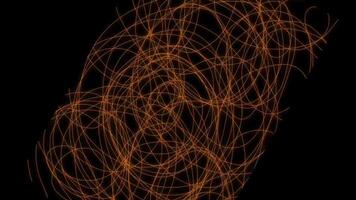 Abstract Orange Scribble Art Lines Looping Chaotic Swirl Pattern Motion Background video