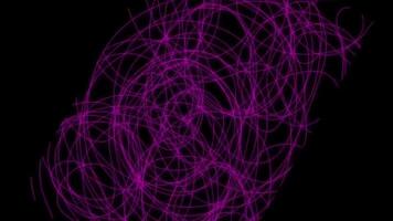 Abstract Magenta Scribble Art Lines Looping Chaotic Swirl Pattern Motion Background video