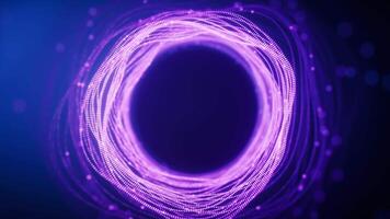 fluente curva Linee e particelle con squillare forme, 3d resa. video