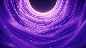 fluente curva Linee e particelle con squillare forma, 3d resa. video