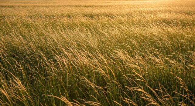 dorado campo de césped capturar el la luz del sol abrazo en un amable brisa foto