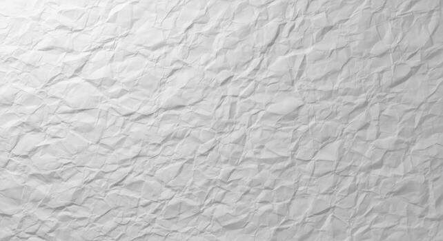 Detailed Crumpled White Paper Background Texture with Abstract Folds and Shadows, Ideal for Graphic Design Concepts, Web Banners, and Artistic Overlays photo