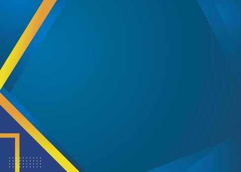 Blue gradient background with golden shape for banner flyer or presentation slide design vector