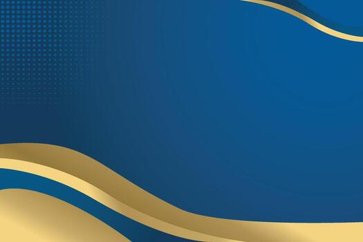 Blue gradient background shape with golden wave for banner flyer or presentation slide design vector