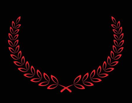 red leaf with branch circle design on background vector