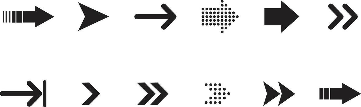 Arrow Icons Set Collection of Directional and Navigation Pointers vector