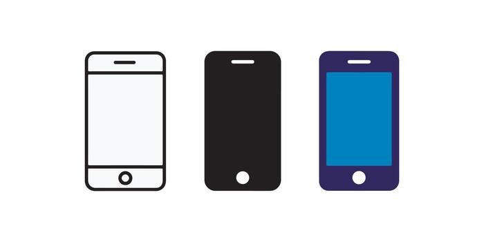 Mobile phone icon set for application and design vector