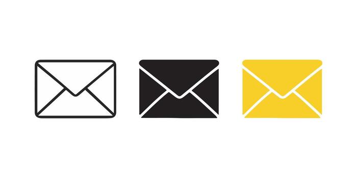Envelope icons set in different styles communication concept design graphic vector