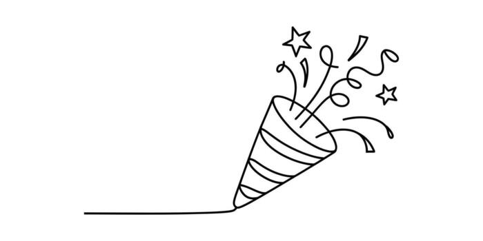 minimalista explotando fiesta corchete línea Arte vector