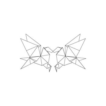 Pair Pegasus Polygonal Lines,can use for Logo, Pictogram, Mythology Animal Figure, Website, Apps, or Graphic Design Element. Editable vector