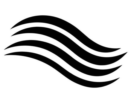Abstract black and white flowing wave pattern for design element usage vector