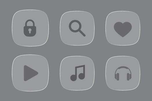 morfismo de vidrio computadora interfaz botones. vector