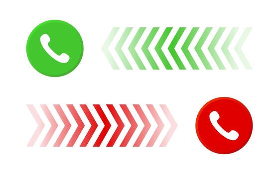 Slide to Accept and Decline Phone Call Icons Set vector
