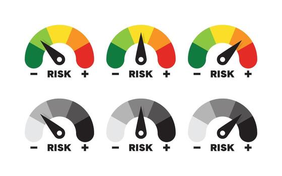 Risk Level Indicator Gauges Set vector