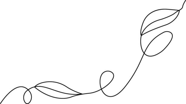 Single continuous line leaf drawing representing simplicity, nature, and modern minimalism vector