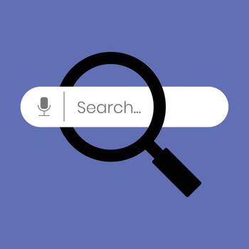 buscar motor bar con aumentador vaso y chatbot asistente concepto ilustrando datos análisis, y moderno digital tecnología vector