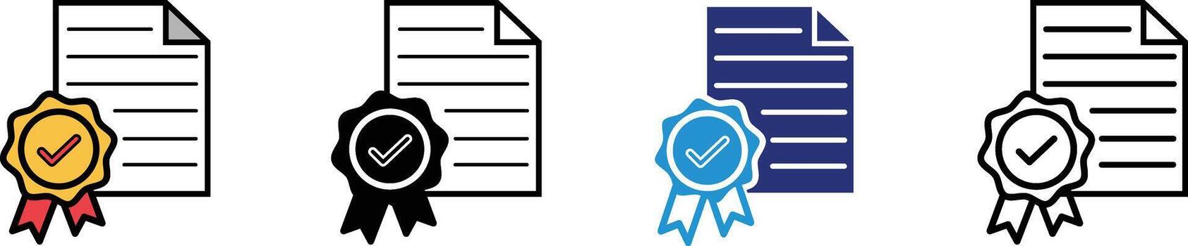 Certificate icon element for award design and achievement document concepts, Illustration on transparent background. vector