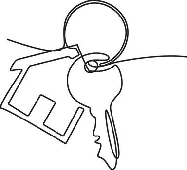 llave cadena mínimo línea diseño para seguridad, cerrar con llave, acceso, y personal pertenencias vector