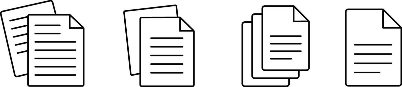 documento archivo íconos conjunto en contorno estilo aislado en transparente antecedentes fondo, ilustración. vector