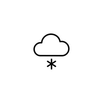 Cloud With Single Snowflake Icon vector
