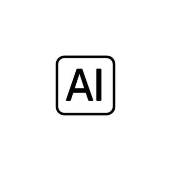 AI Letters In Rounded Square Frame vector