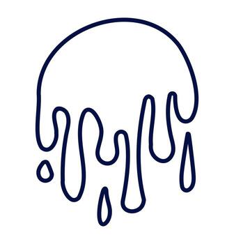 Dripping abstract shape on white background design vector