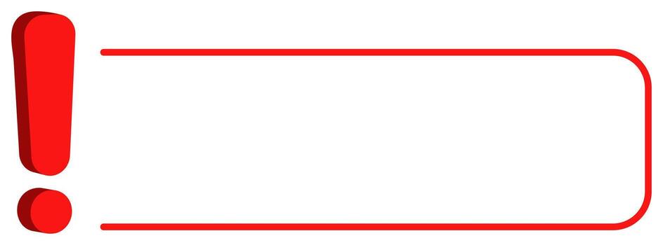 Red exclamation mark with frame for design or print use vector