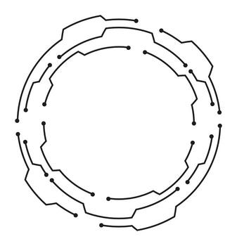 Futuristic cyber circle design with geometric patterns vector