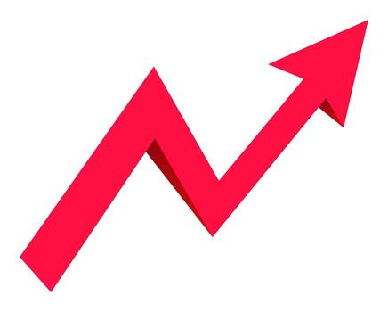 Dynamic upward arrow symbolizing progress and growth vector