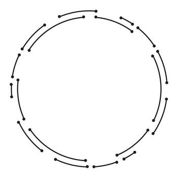 Circular tech design with dotted lines and curves vector