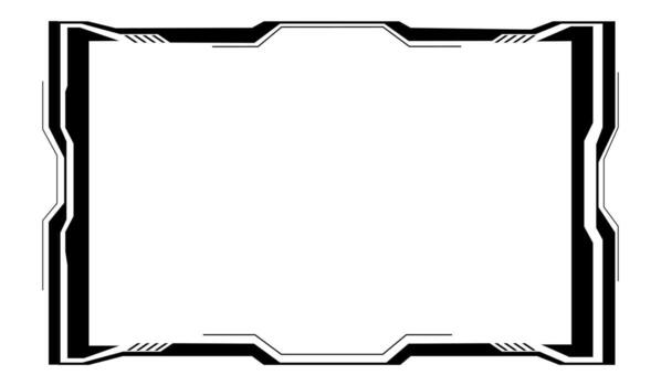 Futuristic streamer overlay with geometric digital frame design vector