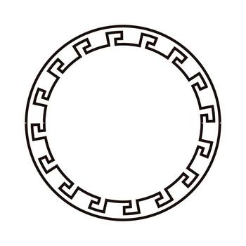 griego estilo circular marco diseño elemento vector
