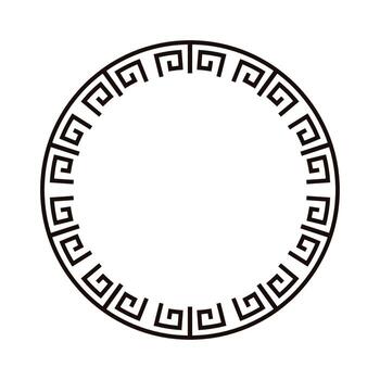 Elegant greek frame design with circular pattern vector