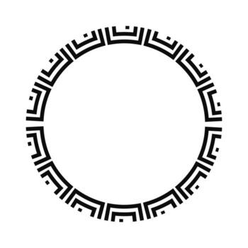 Greek patterned frame design in circular shape for decorative use vector