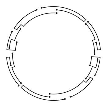 Futuristic cyber circle design with digital circuit elements vector