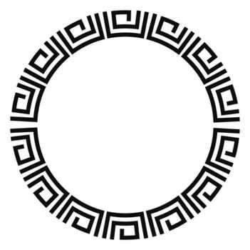 Geometric circular frame design with decorative pattern vector